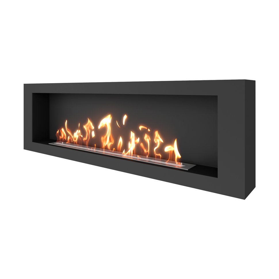 Биокамин SteelHeat WALL LONG 1800 черный