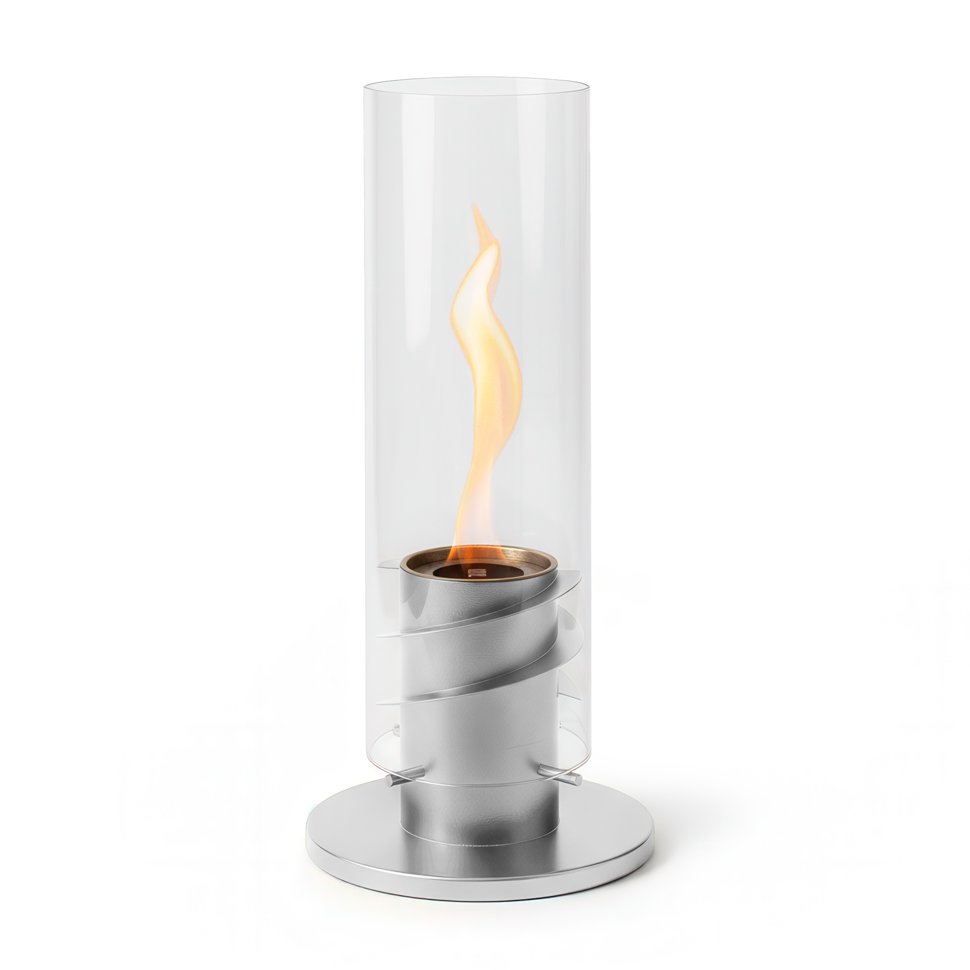 Настольный биокамин Свеча, серый