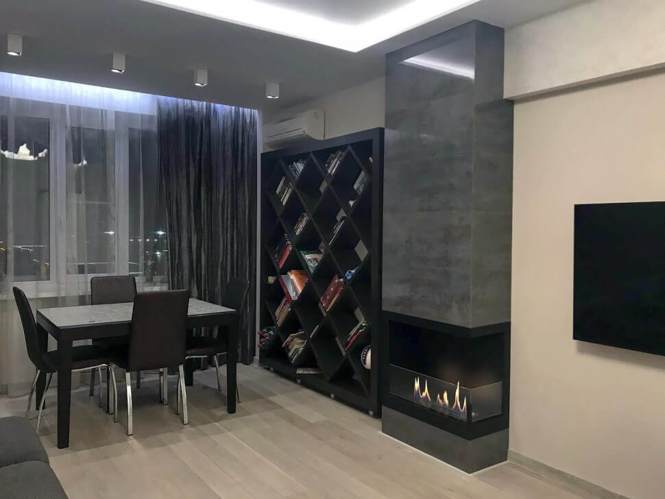 Встроенный биокамин Lux Fire Угловой 755 М (левый угол)