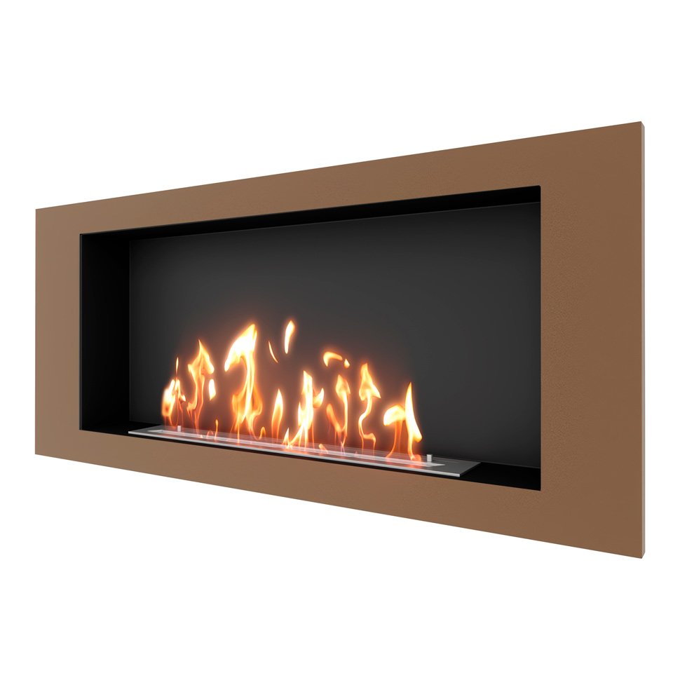 Биокамин встраиваемый SteelHeat LONG 1200 с рамкой цвет бронза Биокамин встраиваемый SteelHeat LONG 1200 с рамкой цвет бронза
